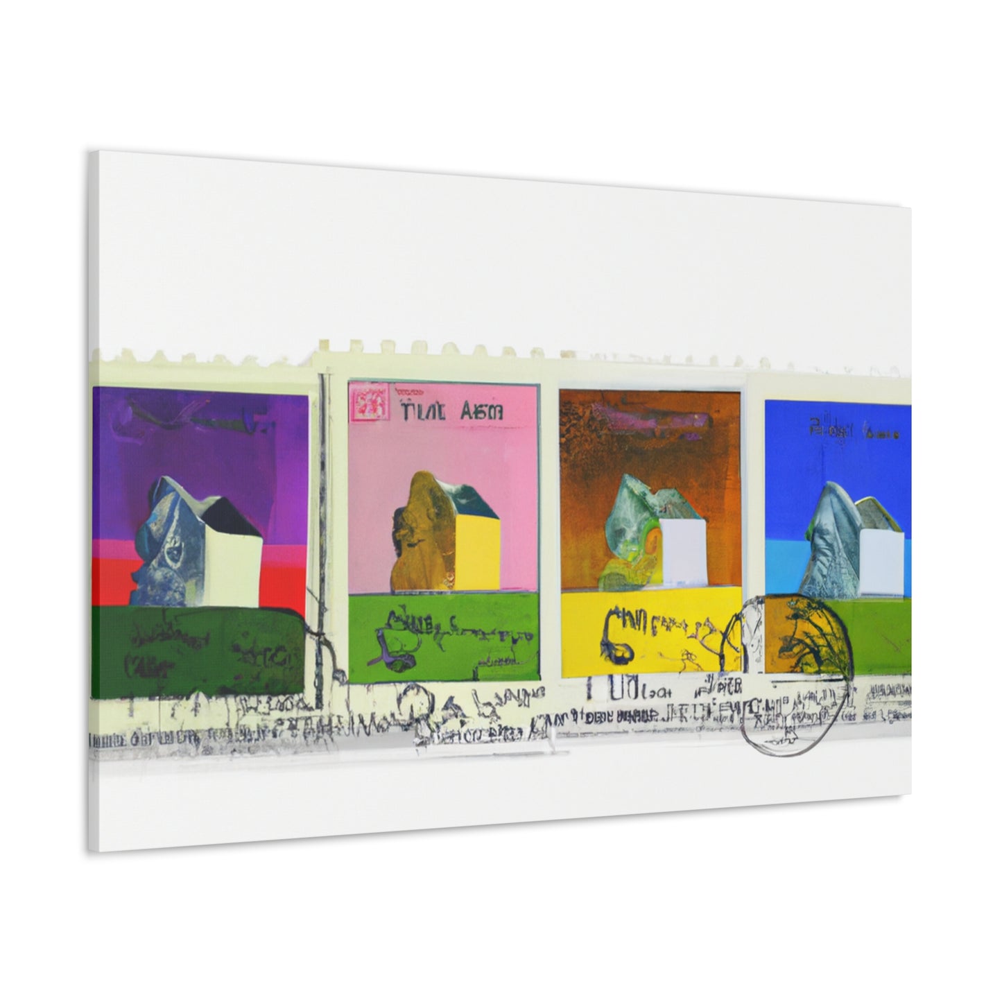 Global Postage Express Series. - Postage Stamp Collector Canvas Wall Art