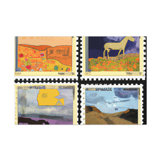 Global Cultural Legends Stamps - Postage Stamp Collector Canvas Wall Art