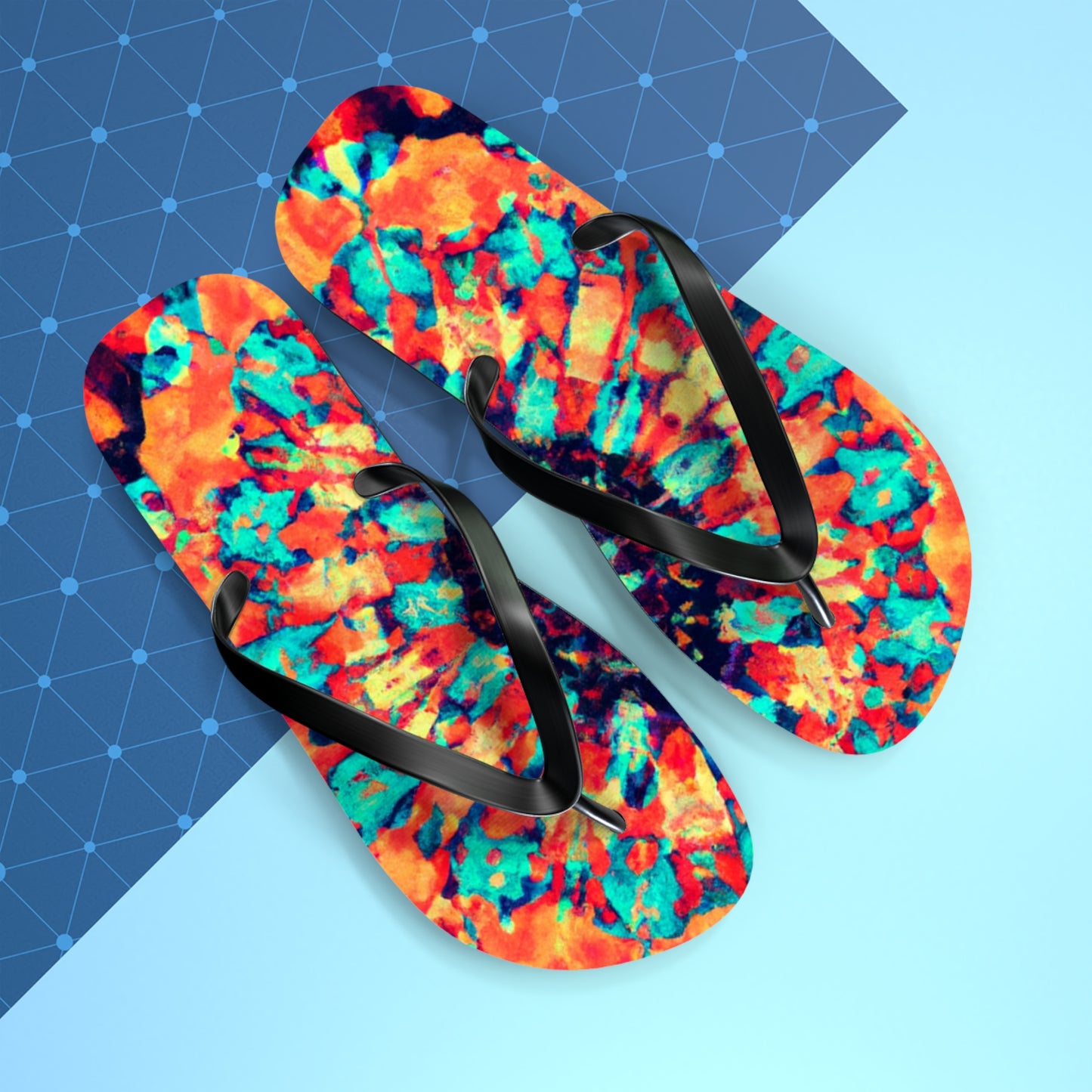 Ebeneezer Footman. - Psychedelic Trippy Flip Flop Beach Sandals