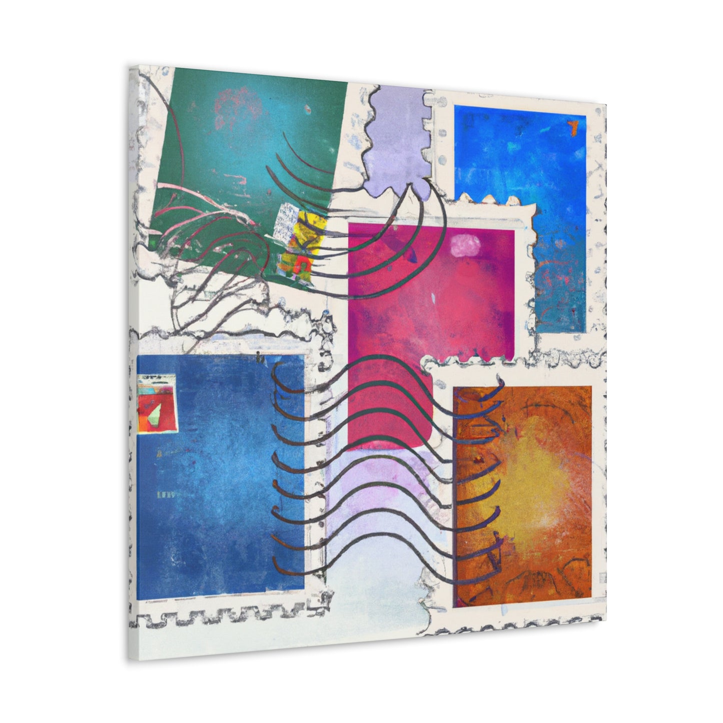 Globetrotting Stamps - Postage Stamp Collector Canvas Wall Art