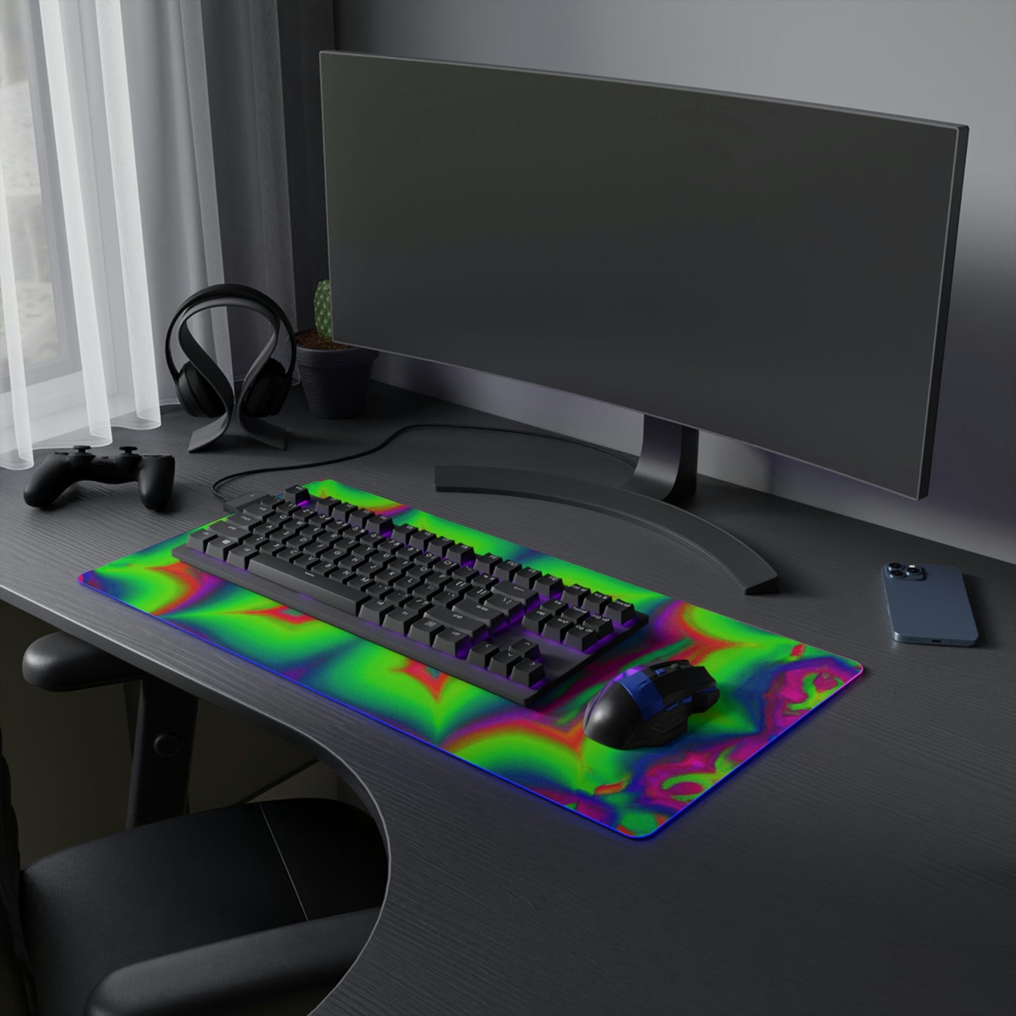 Rock 'n' Rolla Perry - Psychedelic Trippy LED Light Up Gaming Mouse Pad