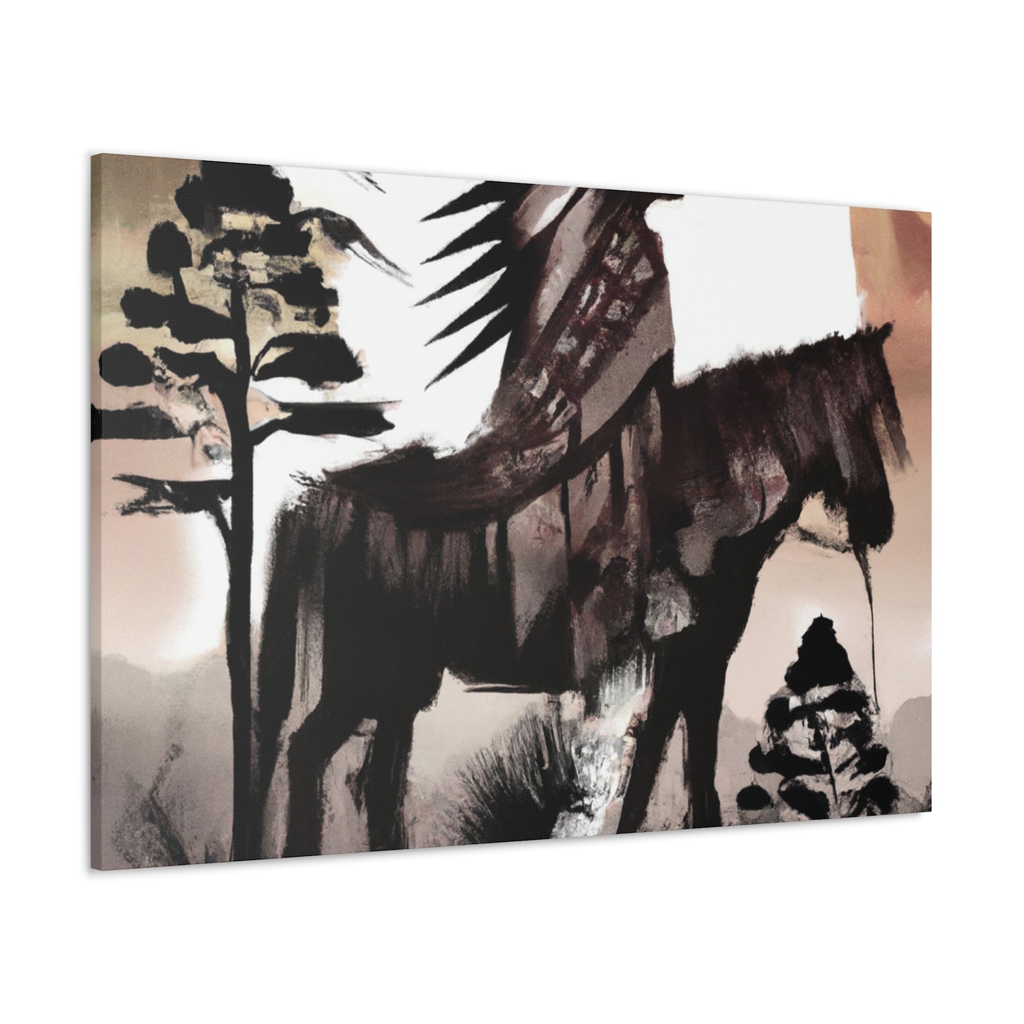 Running Wolf - Native American Indian Canvas Wall Art