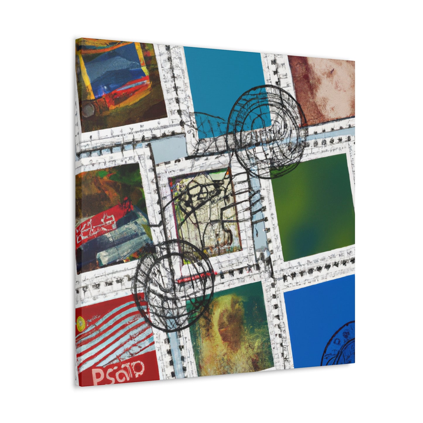 Global Inclusion Stamp - Postage Stamp Collector Canvas Wall Art