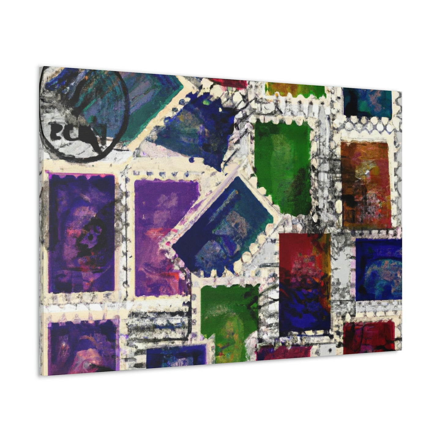 "Wonders of the World" Stamps - Postage Stamp Collector Canvas Wall Art