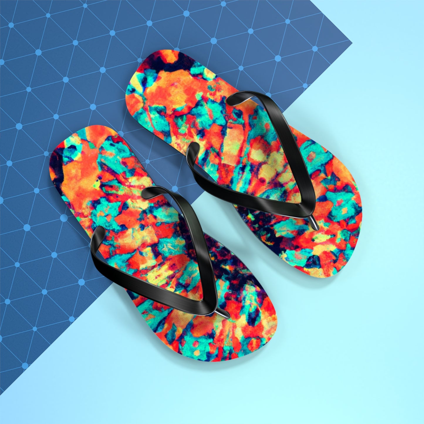 Ebeneezer Footman. - Psychedelic Trippy Flip Flop Beach Sandals