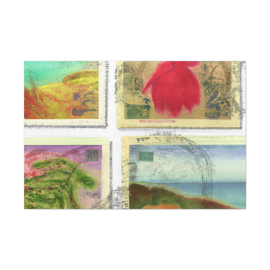 "Treasures of the World" - Postage Stamp Collector Canvas Wall Art