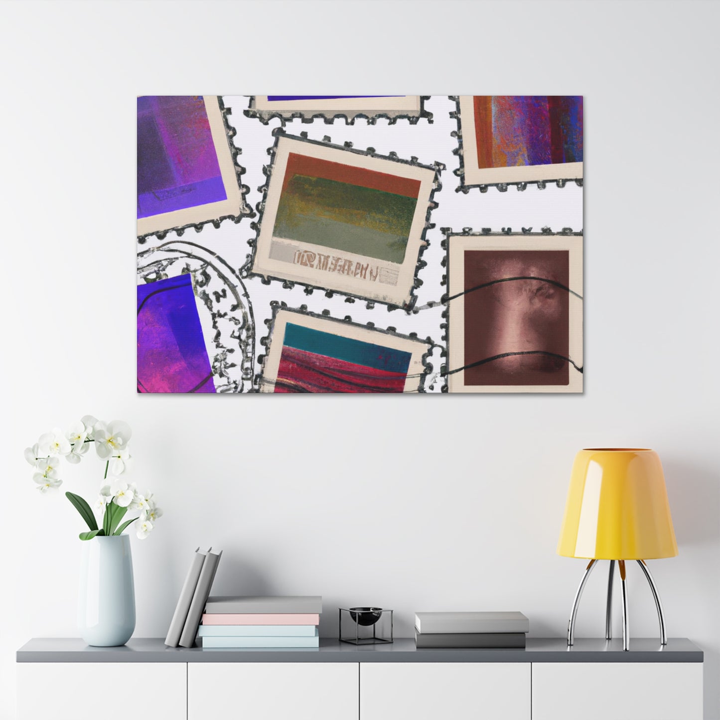 Global Celebrations: A Journey Through Stamps. - Postage Stamp Collector Canvas Wall Art