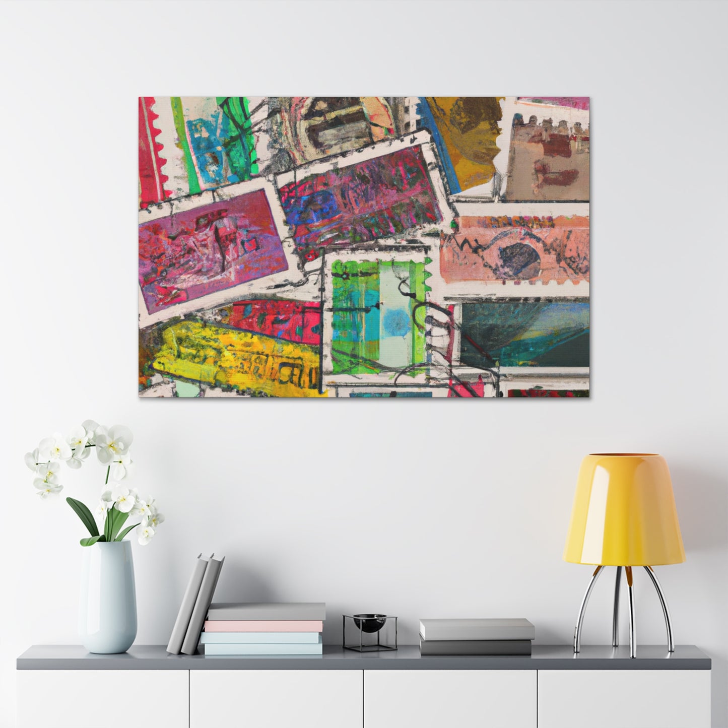 "Global Expressions" - Postage Stamp Collector Canvas Wall Art