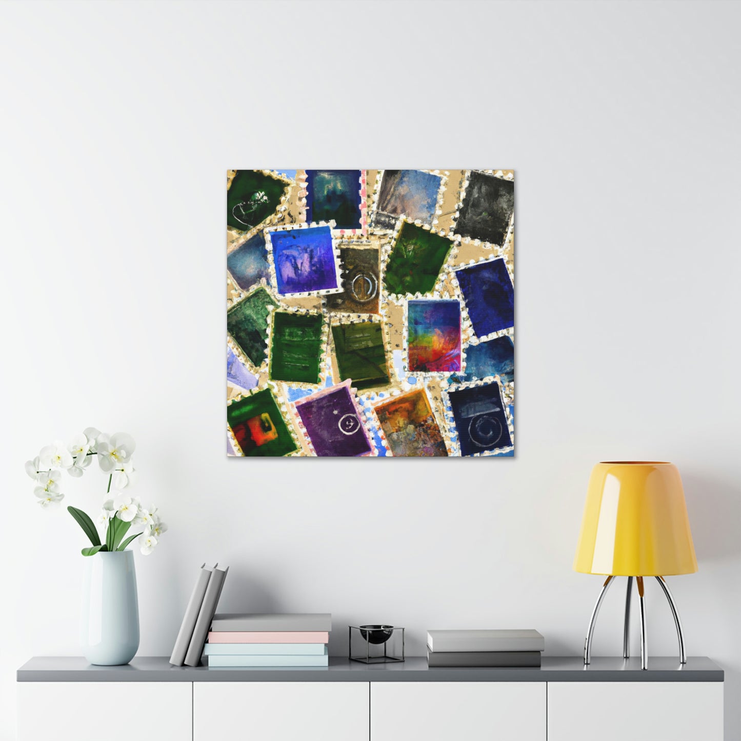 "Intercontinental Adventure Stamps" - Postage Stamp Collector Canvas Wall Art