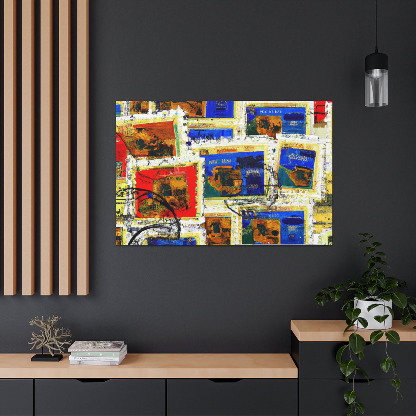 Global Collectibles: A World of Stamps. - Postage Stamp Collector Canvas Wall Art