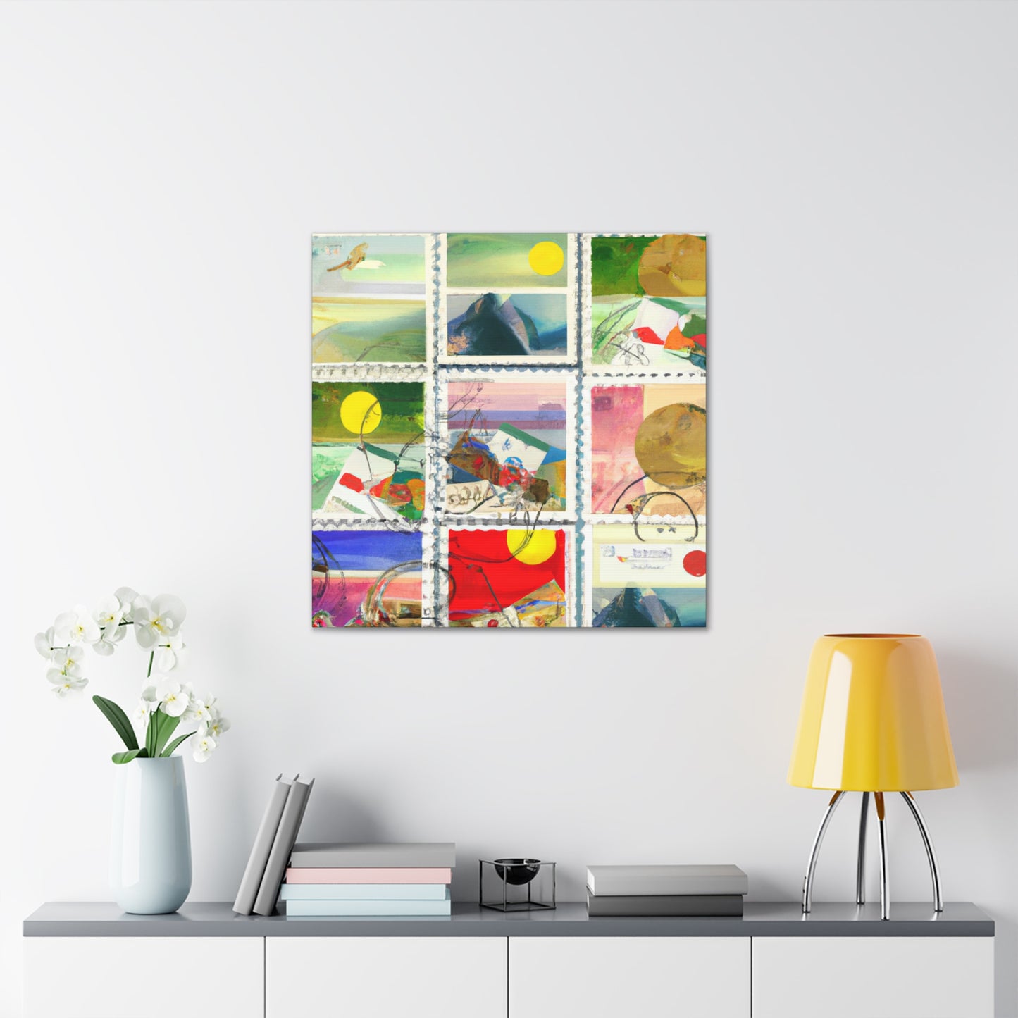 "Cultural Wonders of the World" stamps - Postage Stamp Collector Canvas Wall Art