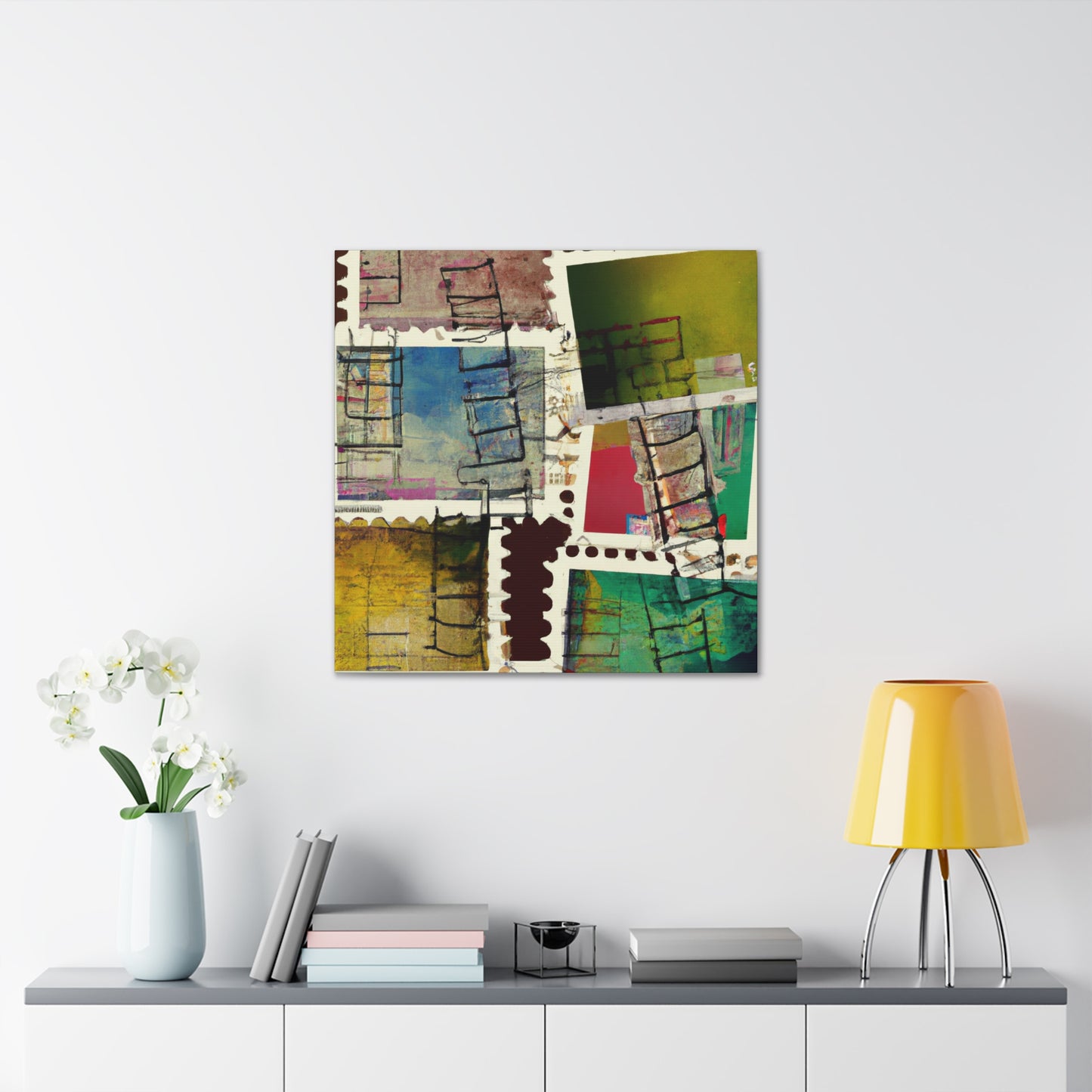 Global Passage Stamp Collection - Postage Stamp Collector Canvas Wall Art