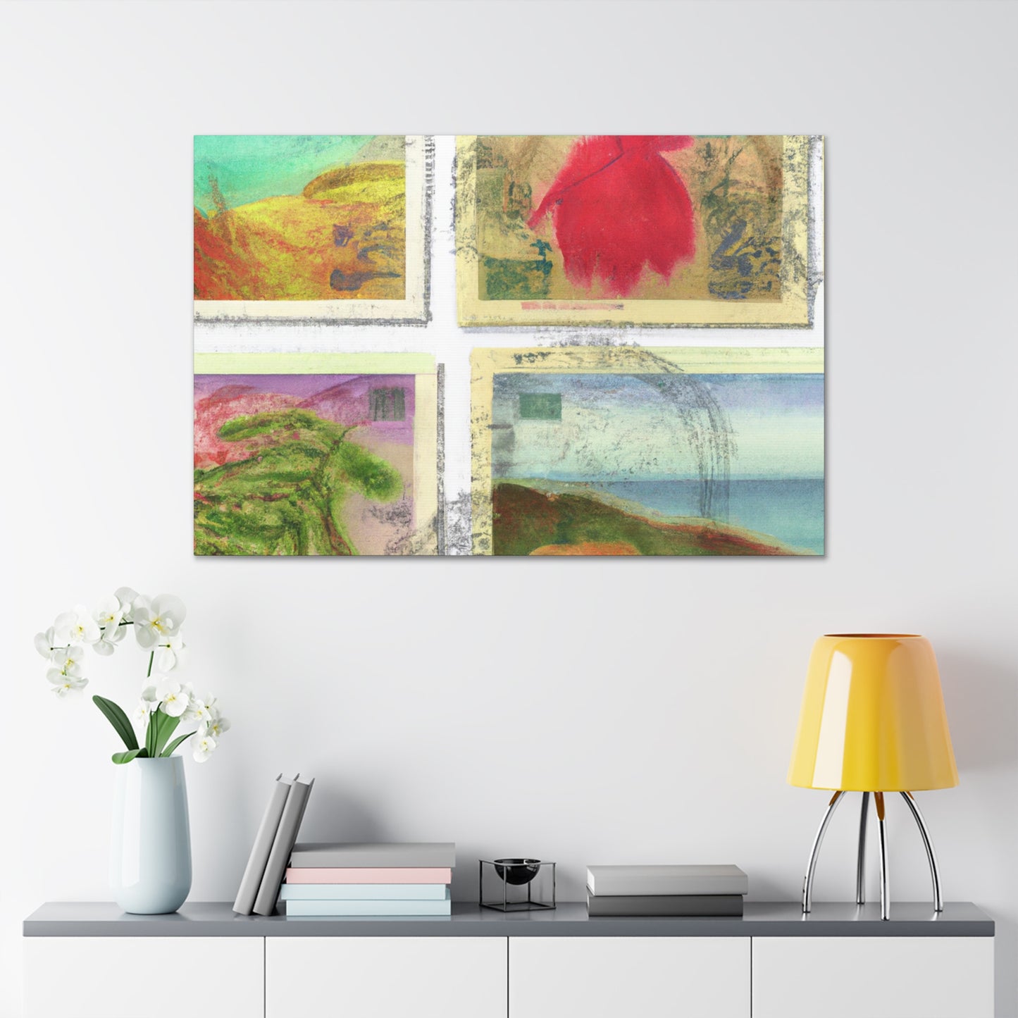 "Treasures of the World" - Postage Stamp Collector Canvas Wall Art