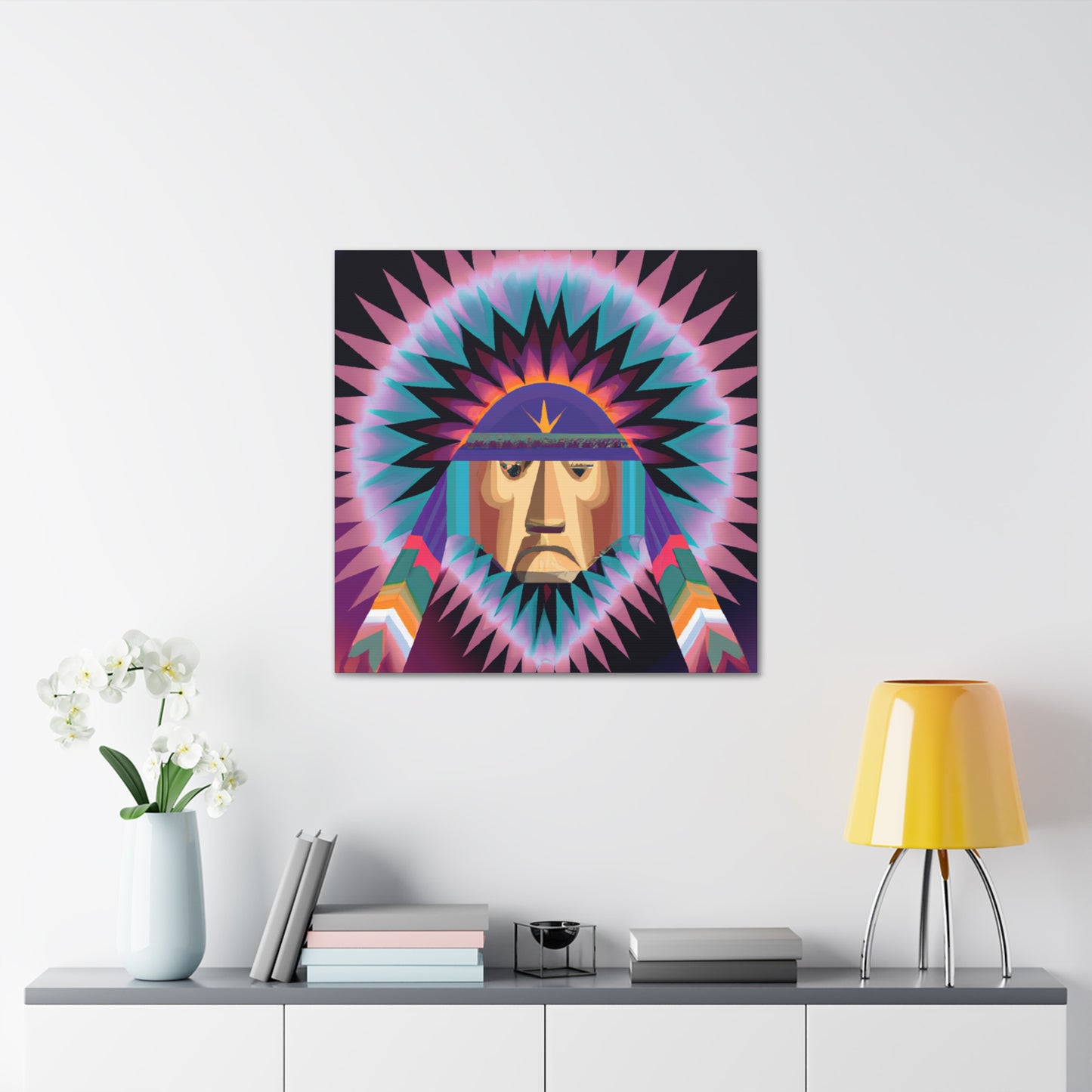 Tecumseh Strongbear - Native American Indian Canvas Wall Art