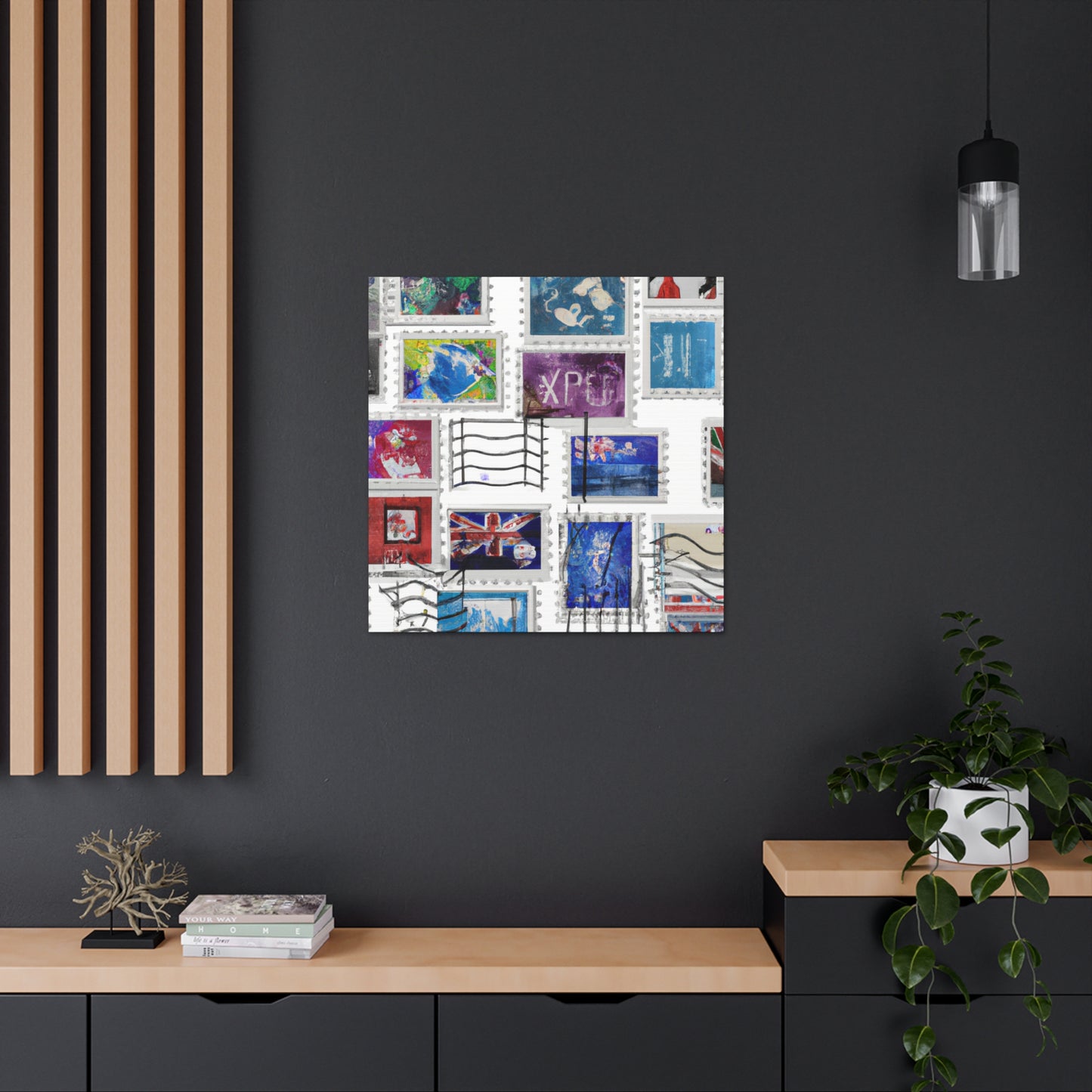 "Global Impressions: A Collection of Ancient Stamps" - Postage Stamp Collector Canvas Wall Art