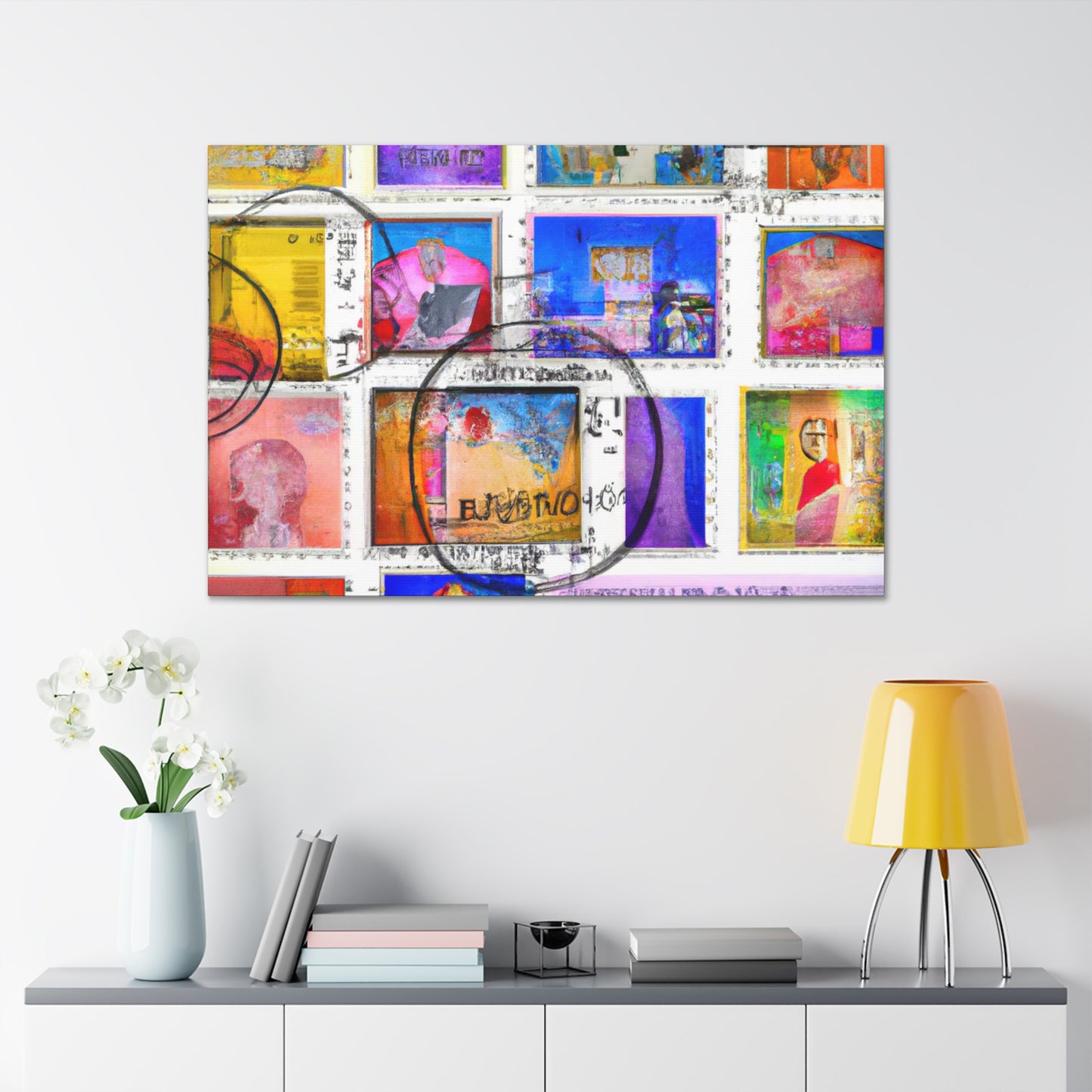 Global Express Stamps - Postage Stamp Collector Canvas Wall Art