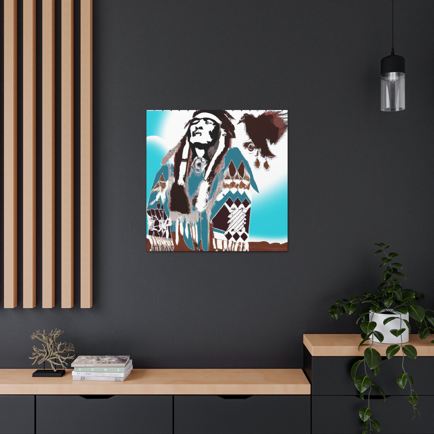 Running Bear - Native American Indian Canvas Wall Art