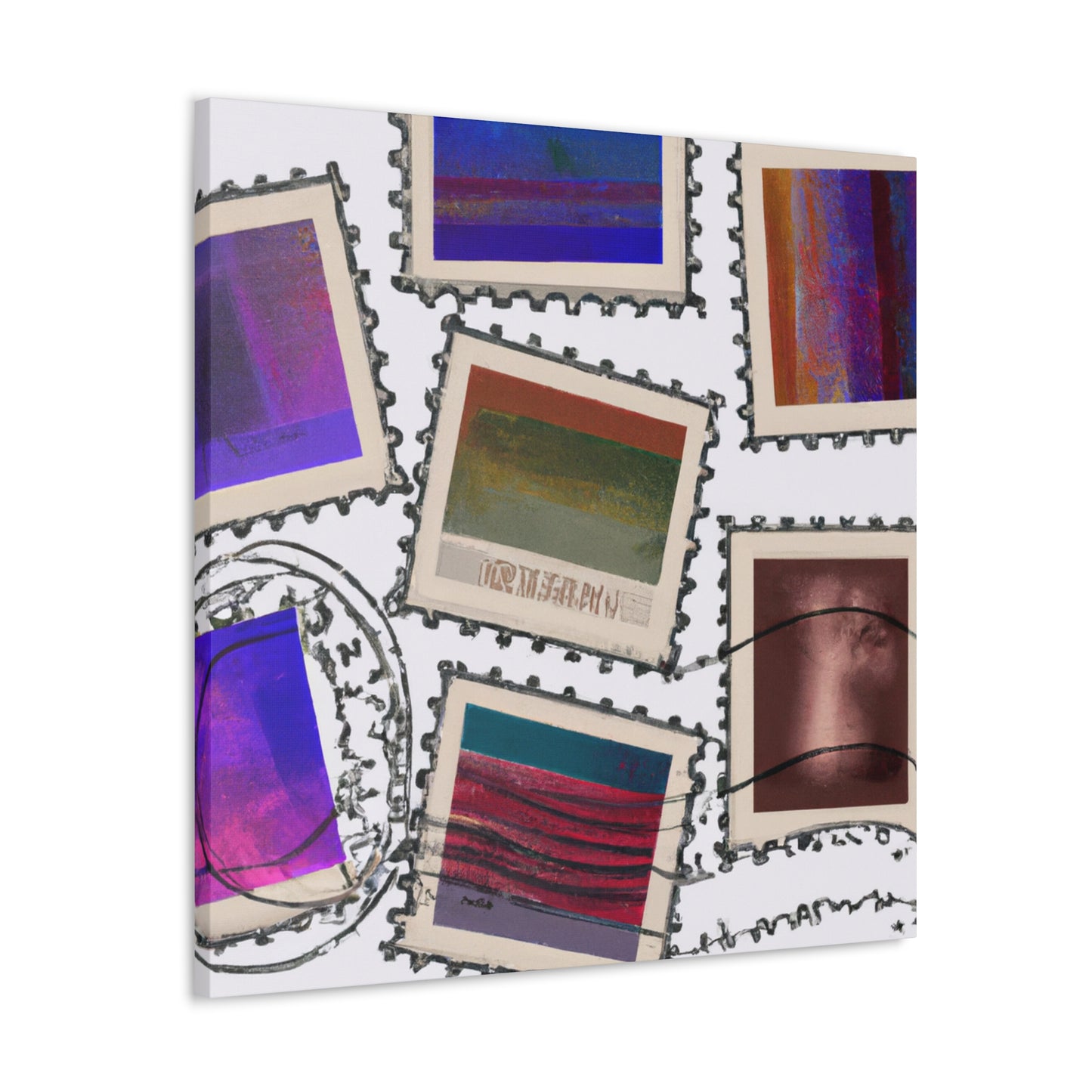 Global Celebrations: A Journey Through Stamps. - Postage Stamp Collector Canvas Wall Art