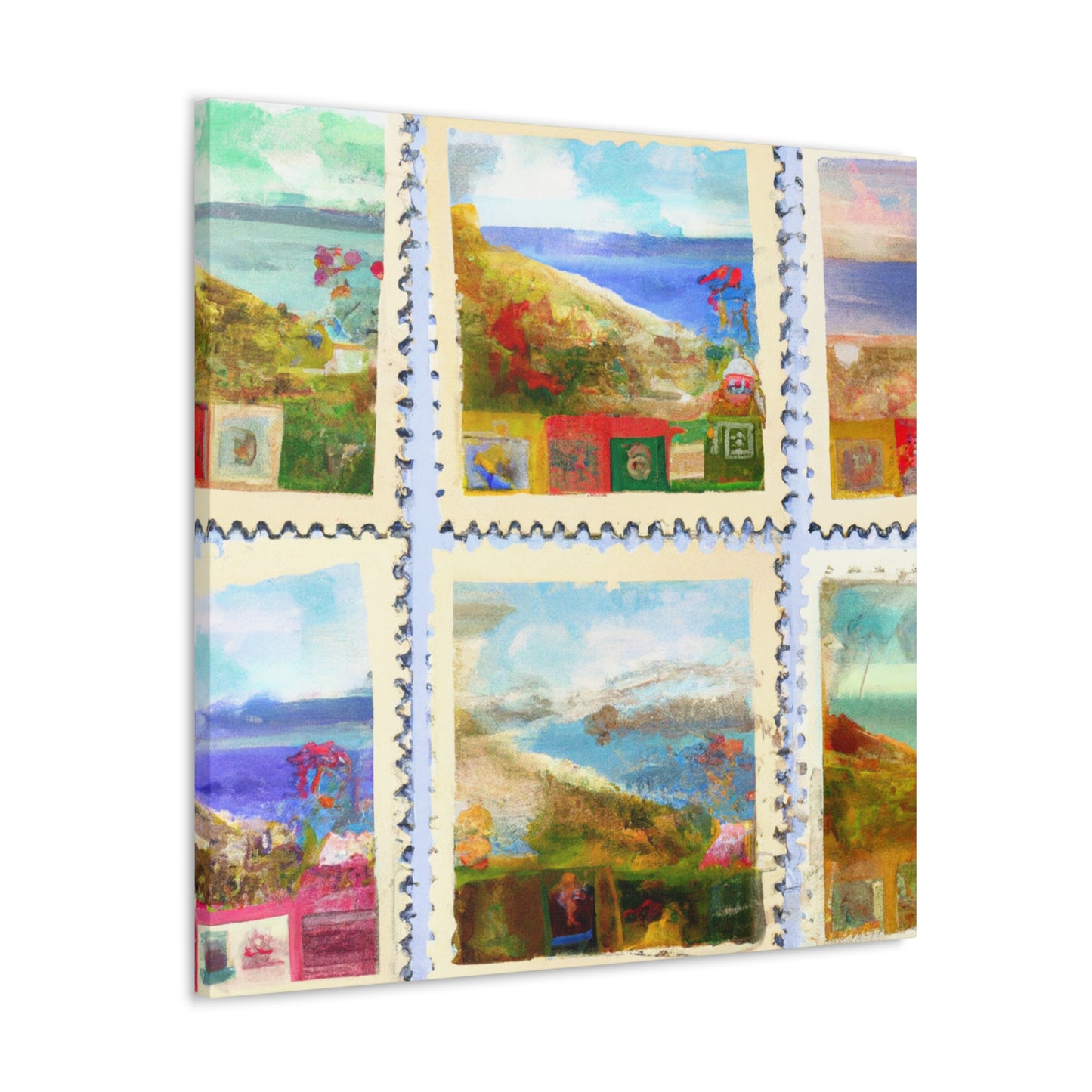 Global Express Stamps - Postage Stamp Collector Canvas Wall Art