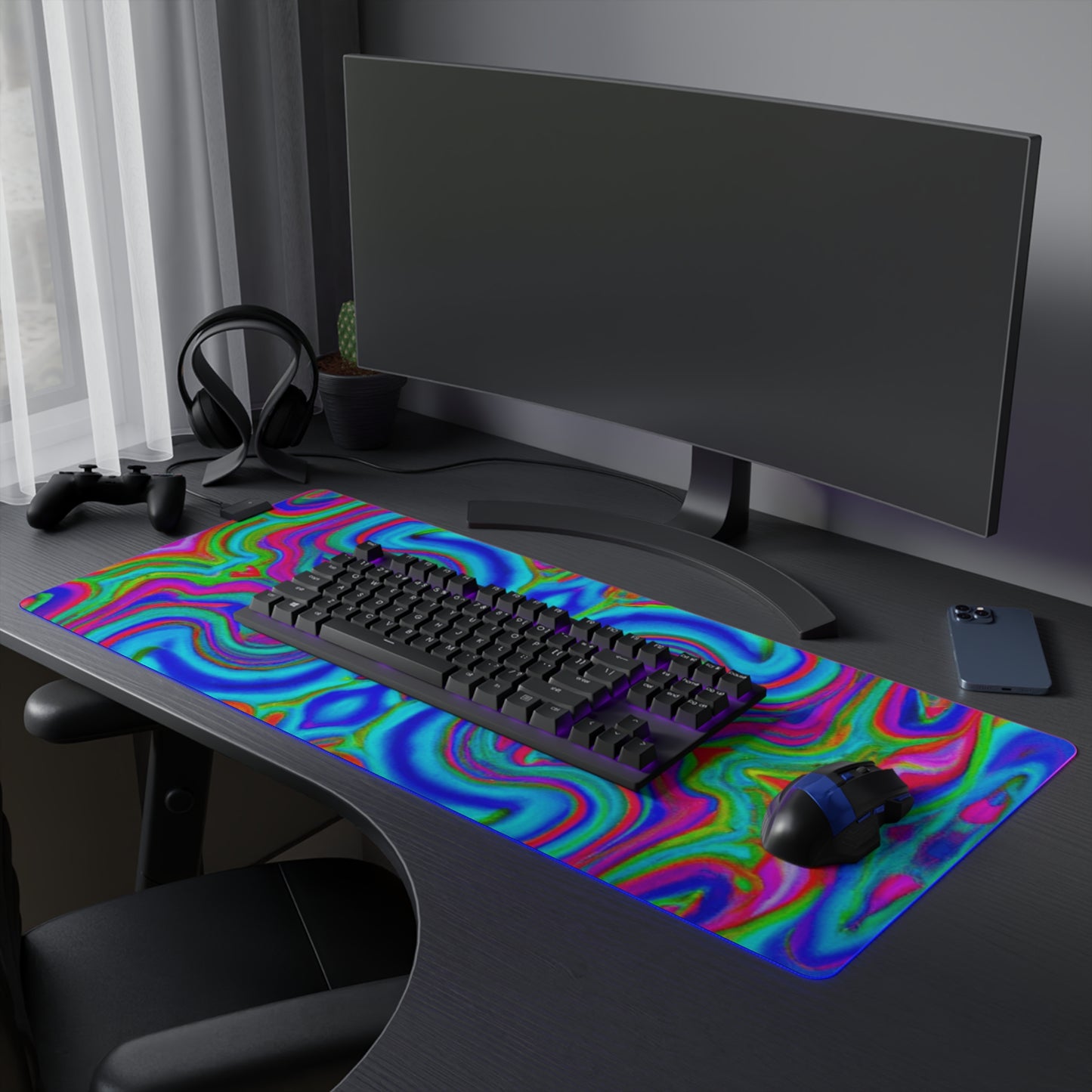 Flip Flap Phil - Psychedelic Trippy LED Light Up Gaming Mouse Pad