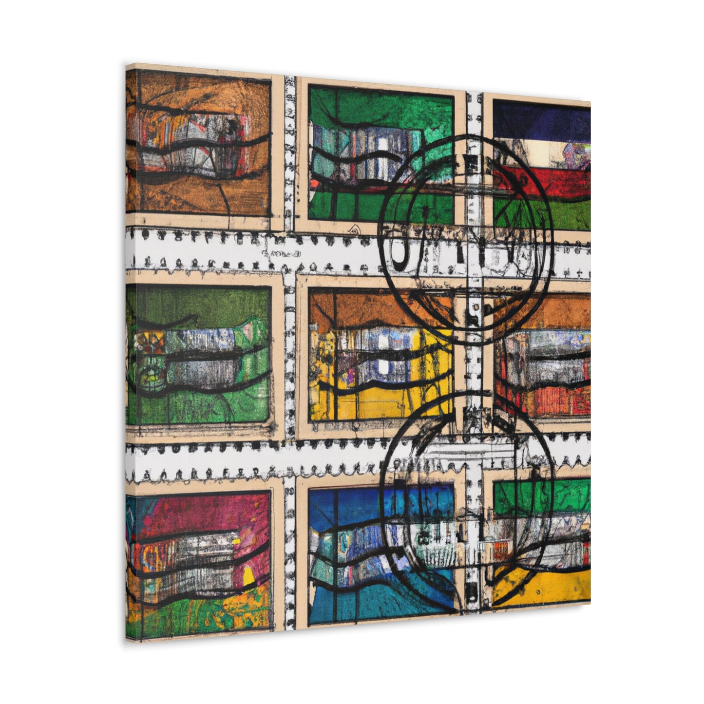 Global Wonders Commemorative Stamps - Postage Stamp Collector Canvas Wall Art