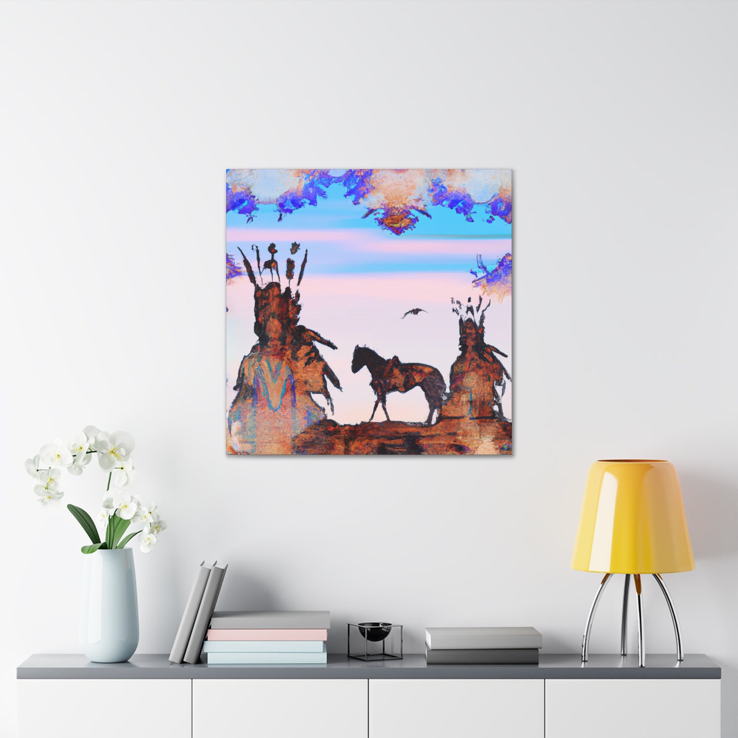 Chief Laughing Bear - Native American Indian Canvas Wall Art