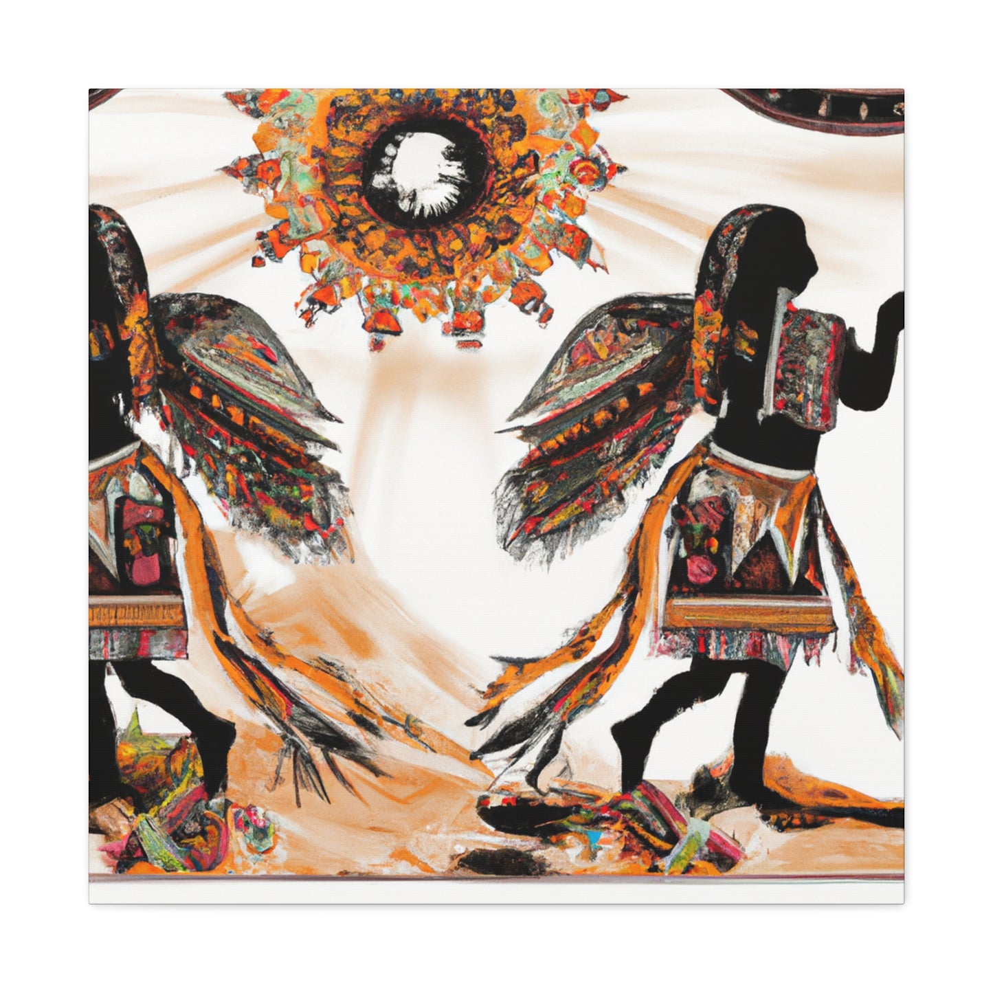 Running Deer - Native American Indian Canvas Wall Art