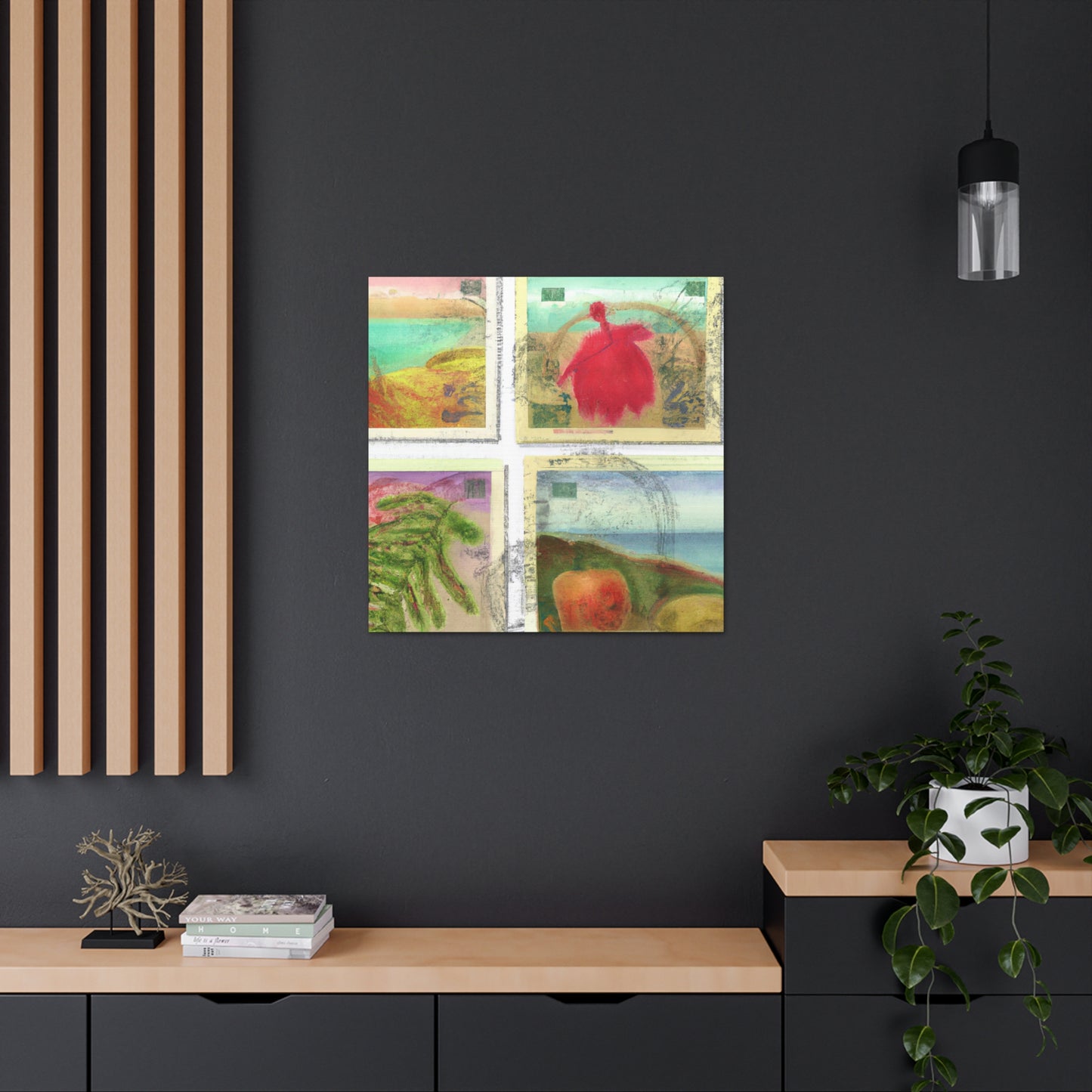 "Treasures of the World" - Postage Stamp Collector Canvas Wall Art