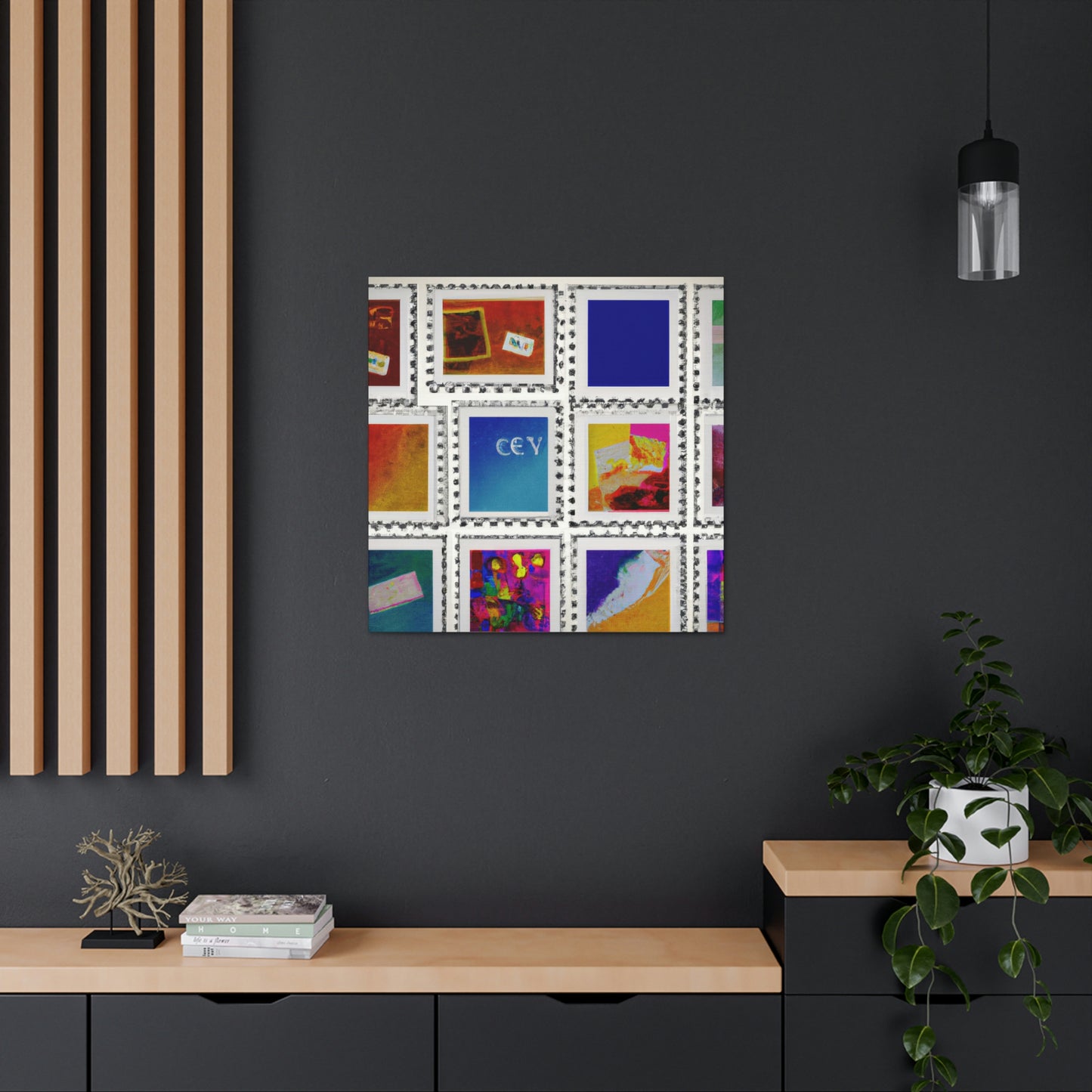 "Destinations of the Globe" - Postage Stamp Collector Canvas Wall Art