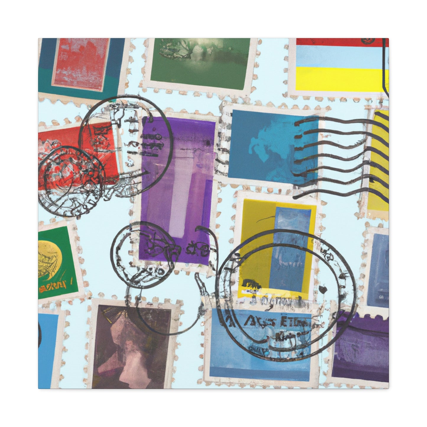 GlobalJourney stamps. - Postage Stamp Collector Canvas Wall Art