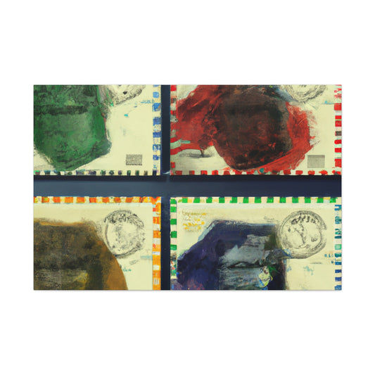 Global Travellers Collection - Postage Stamp Collector Canvas Wall Art