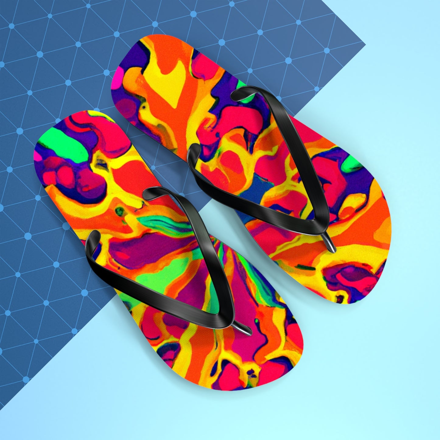 Caleb Shoefoot - Psychedelic Trippy Flip Flop Beach Sandals