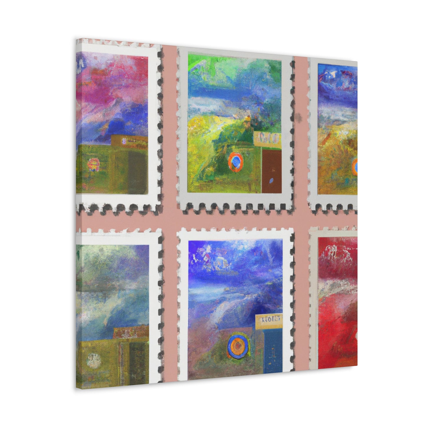 Global Expressions: Historic Treasures Stamp Collection. - Postage Stamp Collector Canvas Wall Art