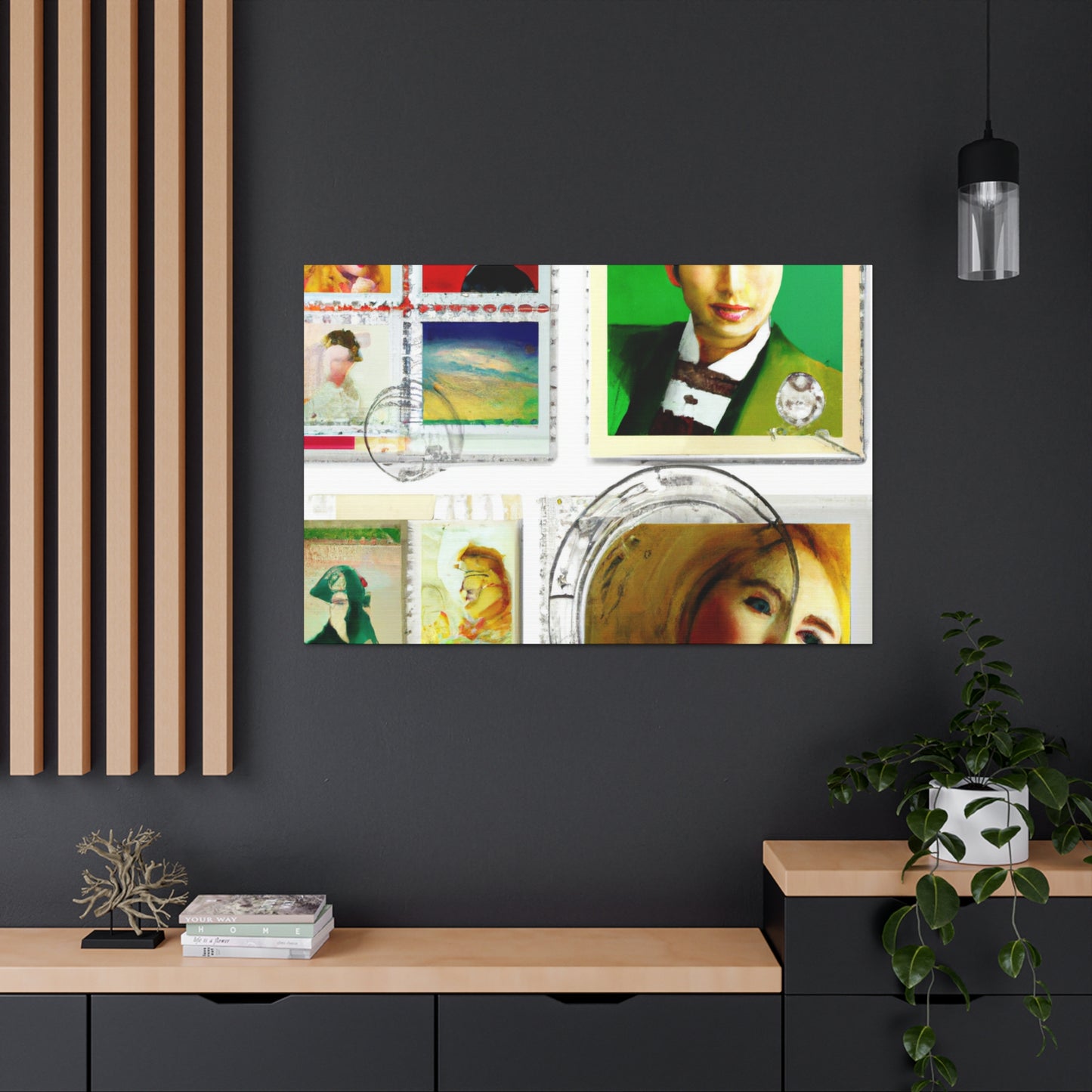 International Melodies Stamp Collection - Postage Stamp Collector Canvas Wall Art