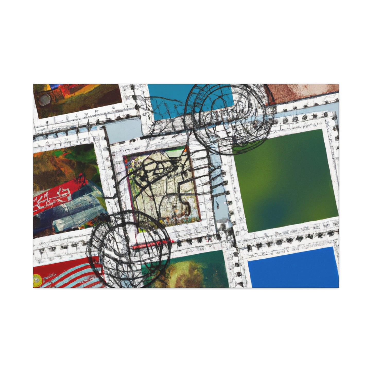 Global Inclusion Stamp - Postage Stamp Collector Canvas Wall Art