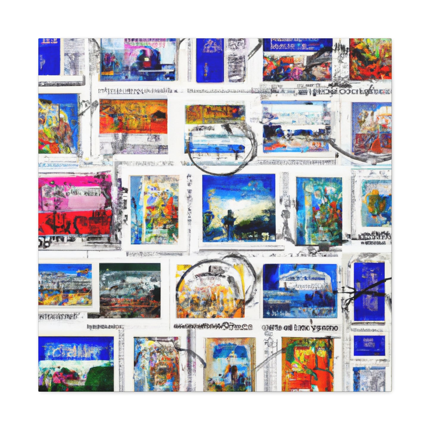 "Global Cultures Collection." - Postage Stamp Collector Canvas Wall Art