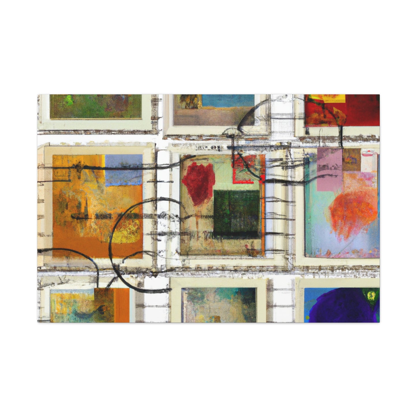 "Cultures and Continents" - Postage Stamp Collector Canvas Wall Art