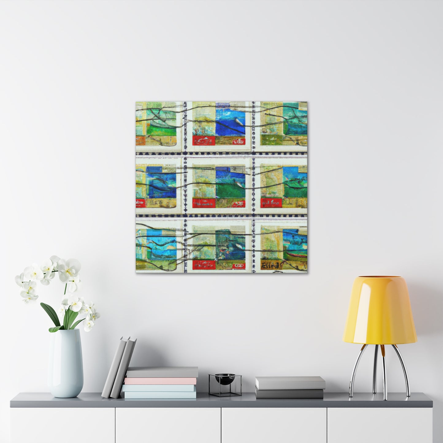 Globe Trotting Postage Stamps - Postage Stamp Collector Canvas Wall Art