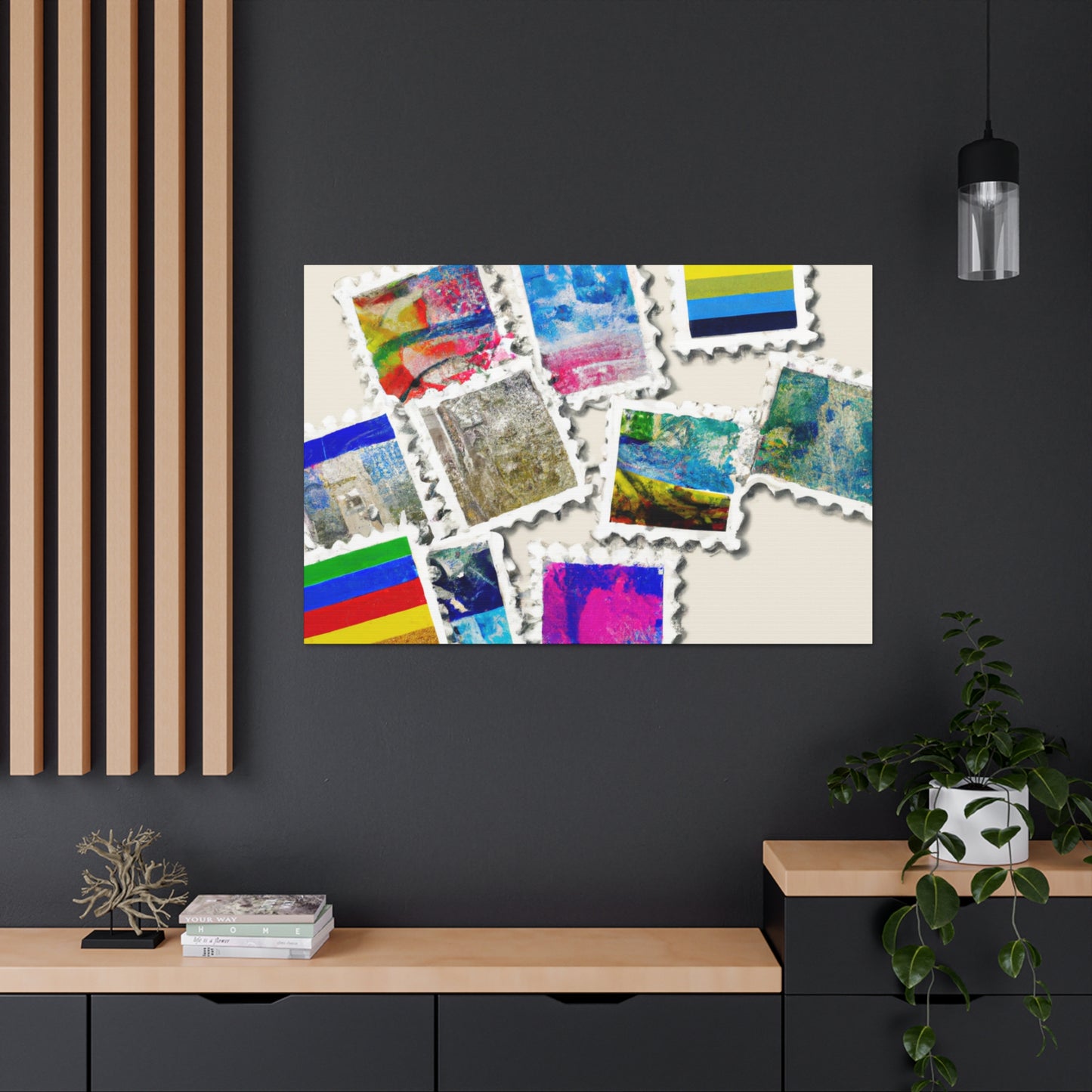 Globalizing: A Stamp Odyssey - Postage Stamp Collector Canvas Wall Art