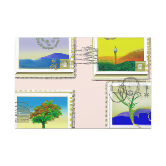 “Worldwide Wonders” Postage Stamps - Postage Stamp Collector Canvas Wall Art
