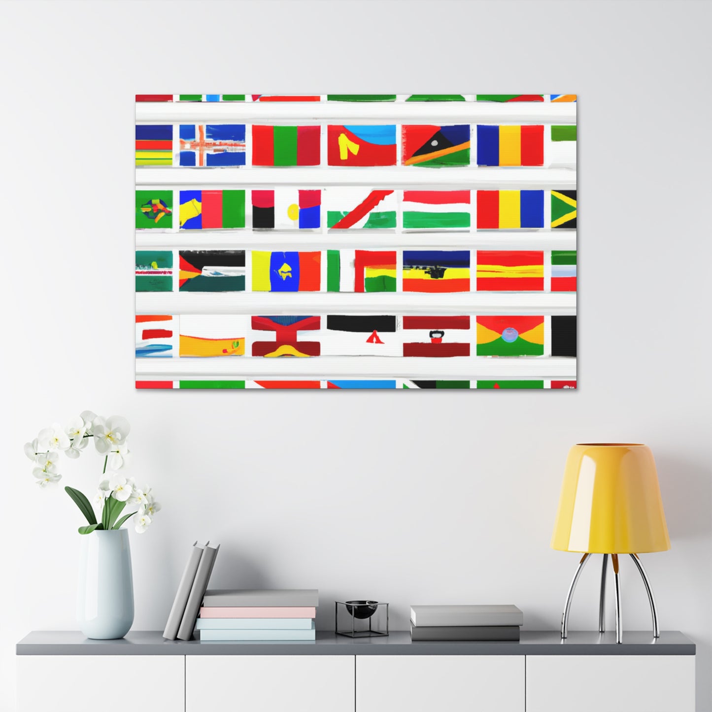 Adelaide Blaine, Flag Designer of the 1800's - Flags Of The World Canvas Wall Art