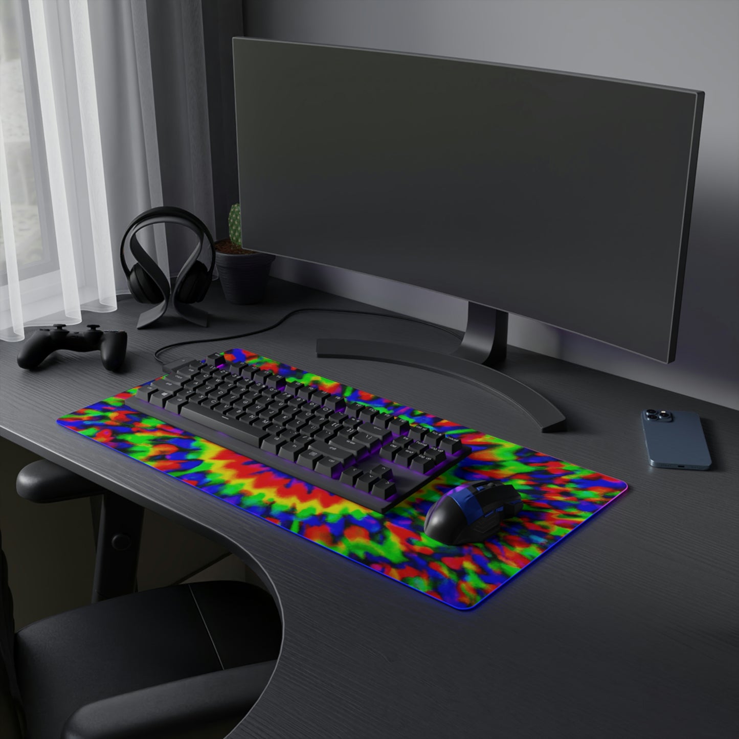 Edison Posyman - Psychedelic Trippy LED Light Up Gaming Mouse Pad