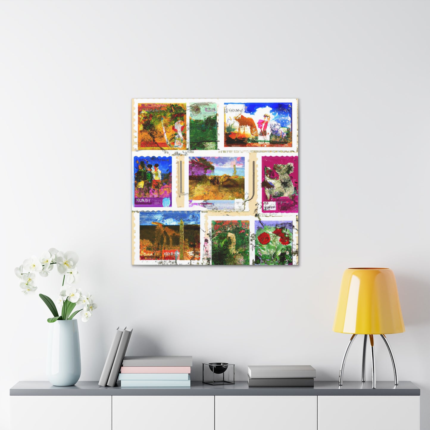 Global Expressions Stamps - Postage Stamp Collector Canvas Wall Art