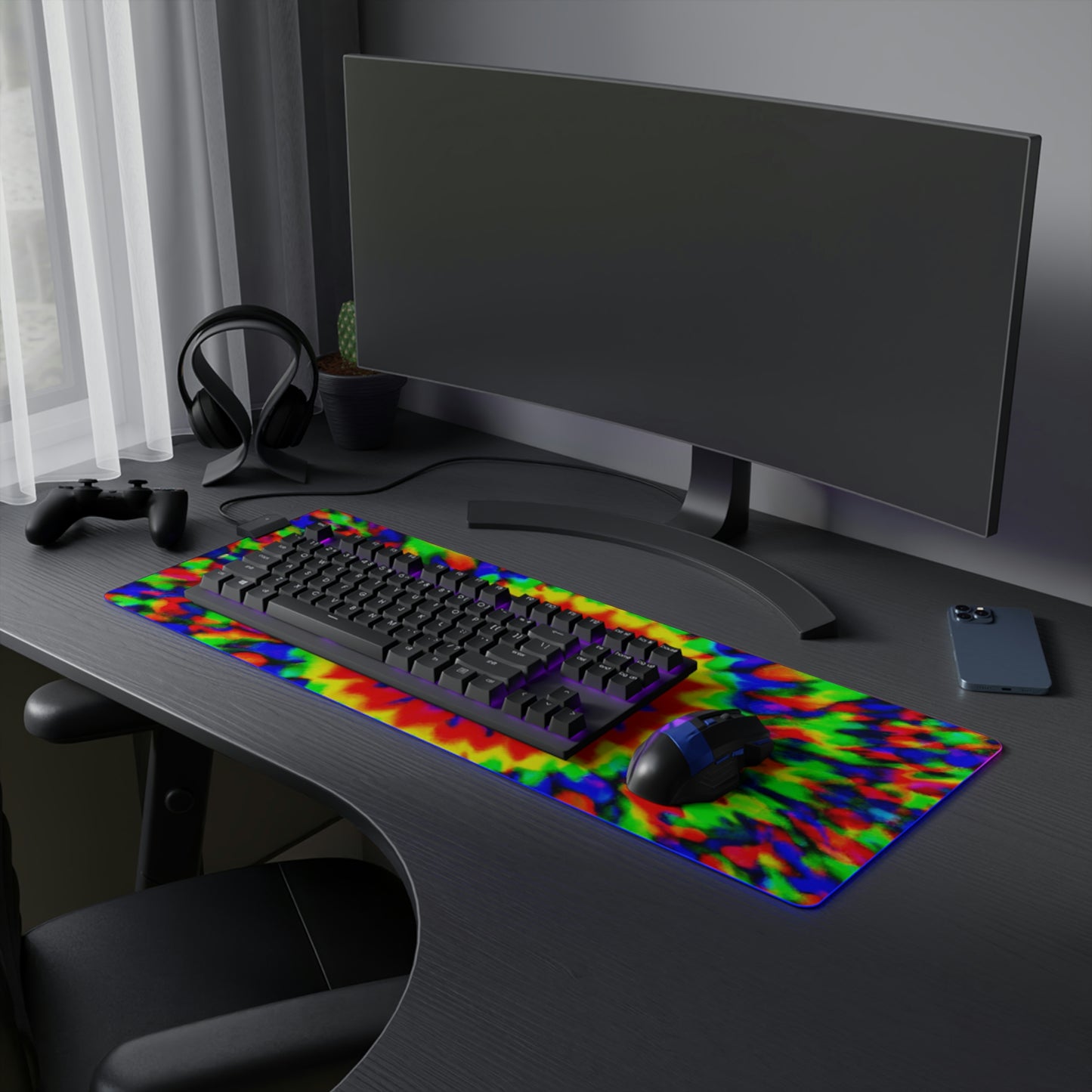 Edison Posyman - Psychedelic Trippy LED Light Up Gaming Mouse Pad