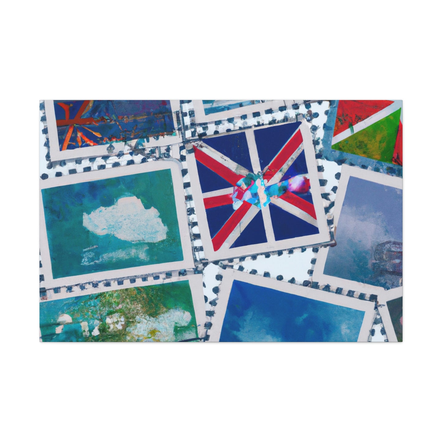 Global Souvenir Stamps - Postage Stamp Collector Canvas Wall Art