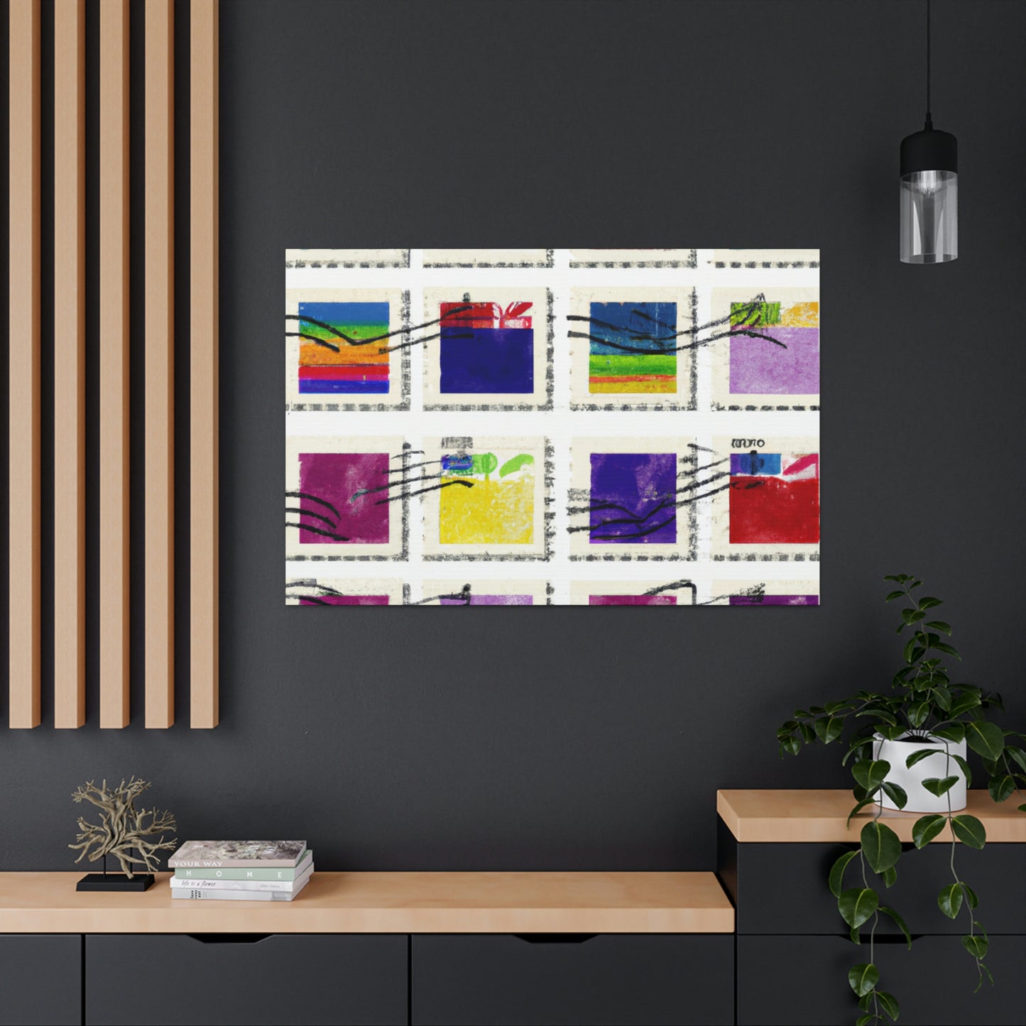 "Cultural Masterpieces" - Postage Stamp Collector Canvas Wall Art