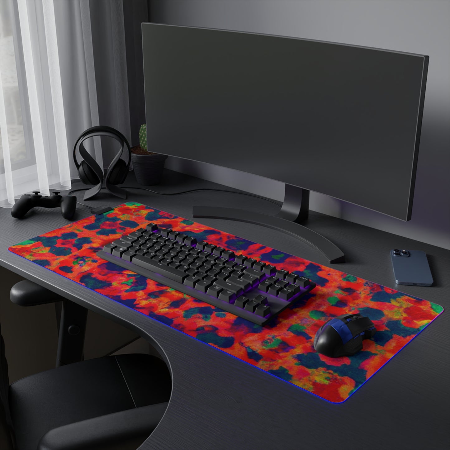 Rockin' Roy Robusto - Psychedelic Trippy LED Light Up Gaming Mouse Pad