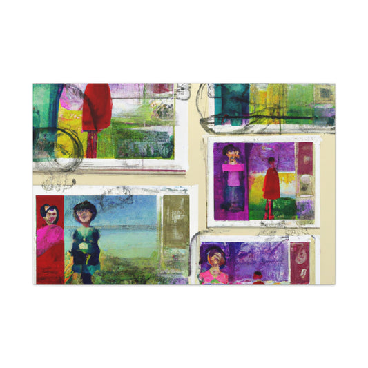 "Traveling Wonders of the World" - Postage Stamp Collector Canvas Wall Art