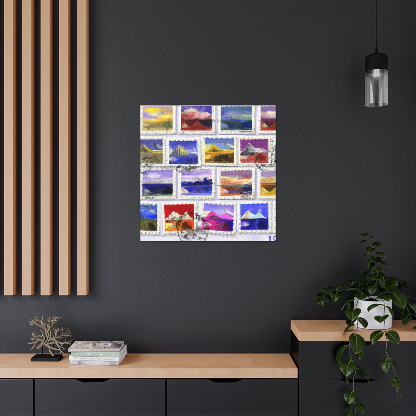 Globetrotting Stamps - Postage Stamp Collector Canvas Wall Art