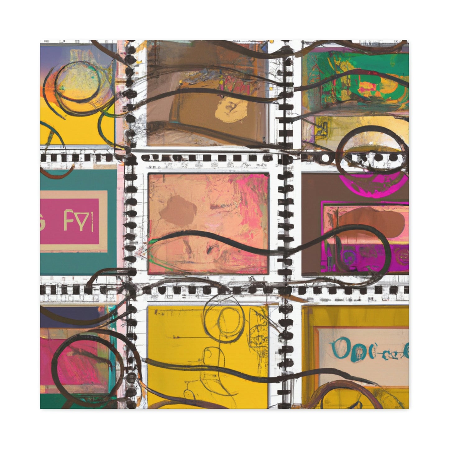 Journey of the World Stamps. - Postage Stamp Collector Canvas Wall Art